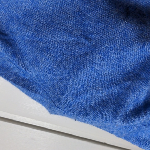 J Crew Factory Blue Wool Mix Short Sleeve Sweater, size small - Picture 6 of 9